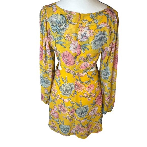 Go-Go Girl Floral Mini Dress Womens Boho Cottagecore Romantic NWT Festival Fall - Picture 7 of 9